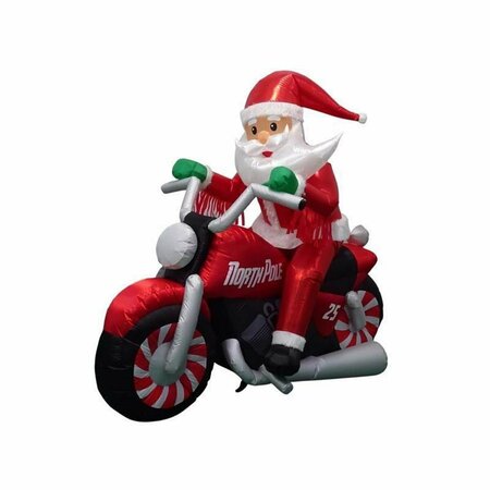 GEMMY INDUSTRIES Gemmy  7 ft. Airblown LED Santa on Motorcycle Inflatable 9080910